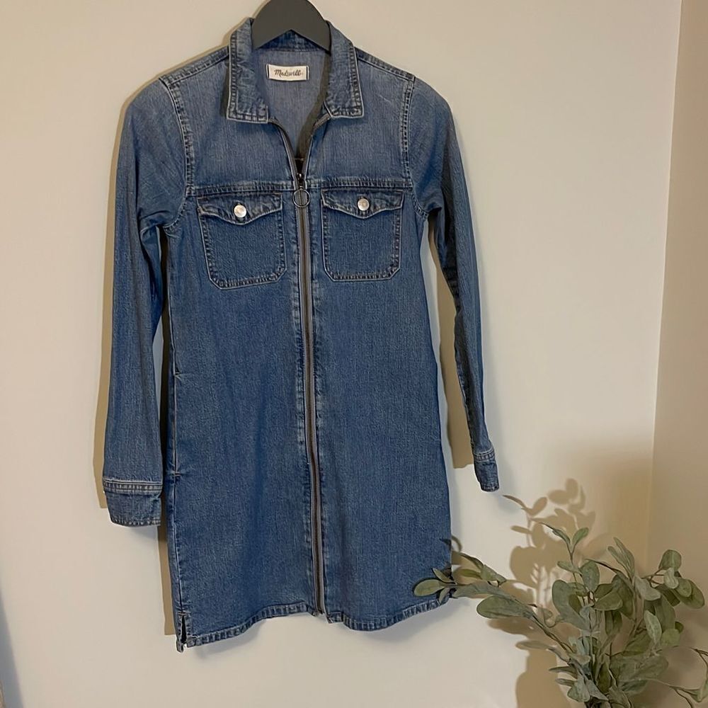 Madewell Denim Zip Up Dress. Size XS